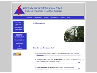 Catholic University of Applied Sciences Website