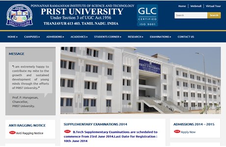 PRIST University Website