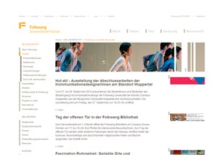 Folkwang University of the Arts Website