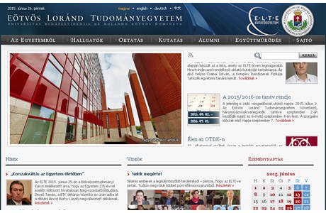 Eötvös Loránd University Website