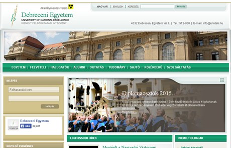 University of Debrecen Website