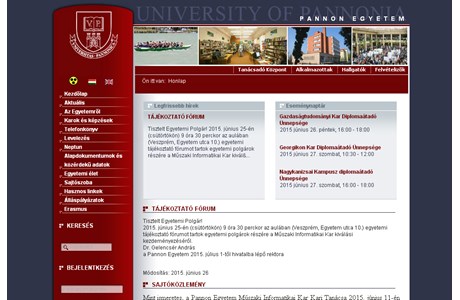 University of Pannonia Website