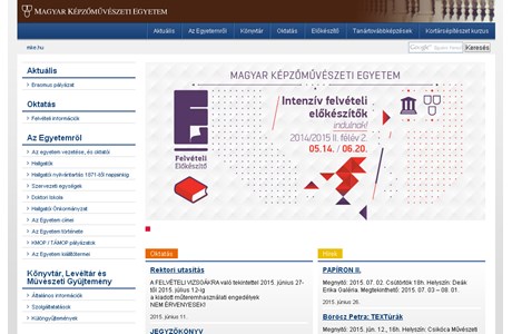 Hungarian University of Fine Arts Website