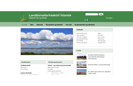 Agricultural University of Iceland Website