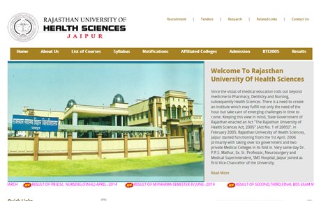 Rajasthan University of Health Sciences Website