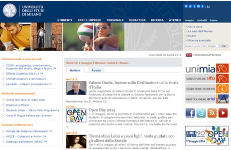 University of Milan Website
