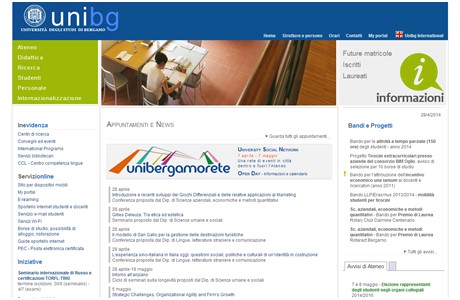 University of Bergamo Website