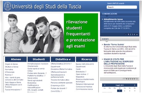 Tuscia University Website