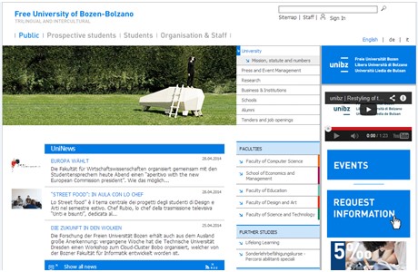 Free University of Bozen Website
