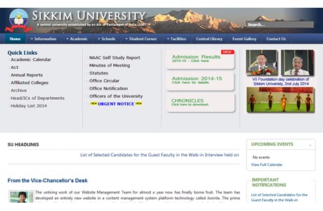 Sikkim University Website