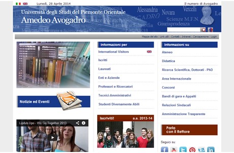Amedeo Avogadro University of Eastern Piedmont Website