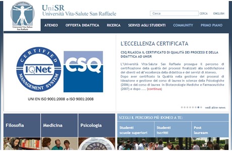 Vita-Salute San Raffaele University Website