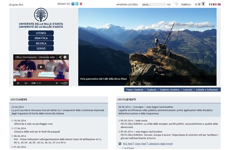 University of Aosta Valley Website