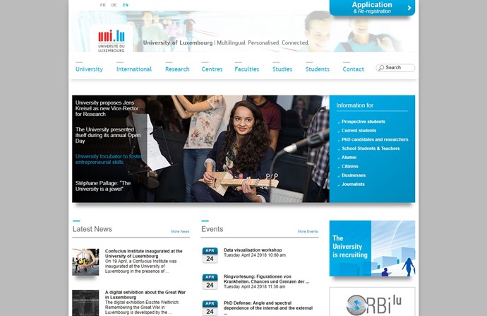 University of Luxembourg Website