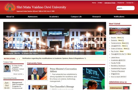 Shri Mata Vaishno Devi University Website