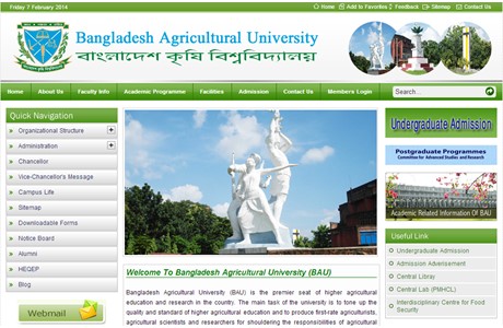 Bangladesh Agricultural University Website