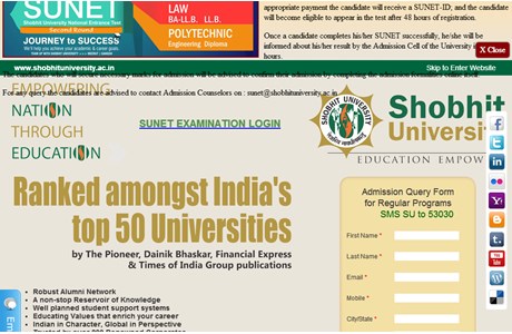 Shobhit University Website