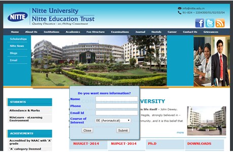 NITTE University Website