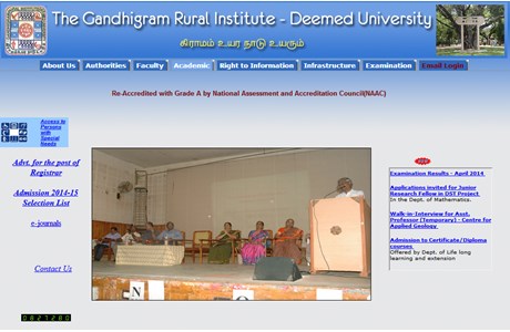 Gandhigram Rural University Website
