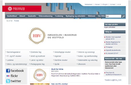 Vestfold University College Website