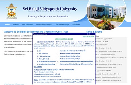 Sri Balaji University Website