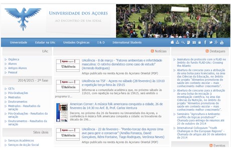 University of the Azores Website