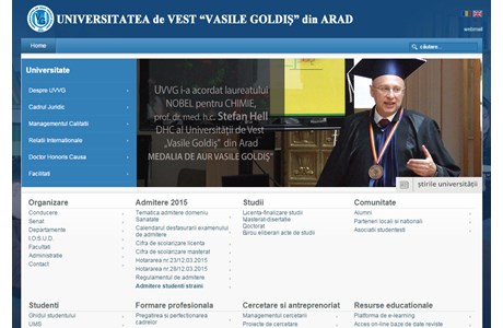West University vasile Goldis Arad Website
