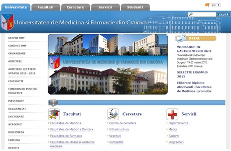 University of Medicine and Pharmacy of Craiova Website