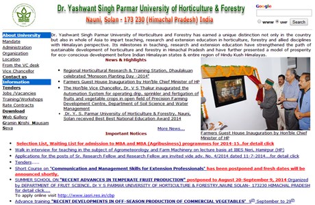 Dr. Y.S. Parmar University of Horticulture & Forestry Website