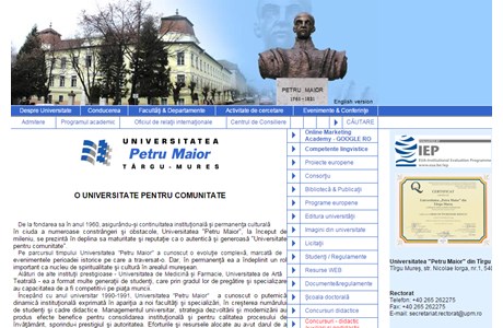 Petru Maior University of Targu-Mures Website
