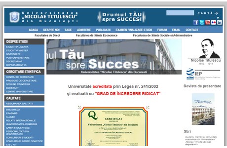 Nicolae Titulescu University Website