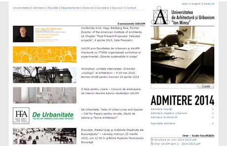 University of Architecture and Urbanism, Bucharest Website