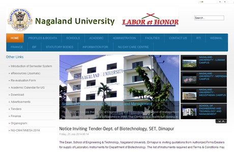 Nagaland University Website