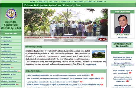 Rajendra Agricultural University Website