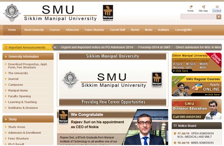 Sikkim Manipal University Website