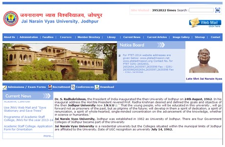 Jai Narain Vyas University Website