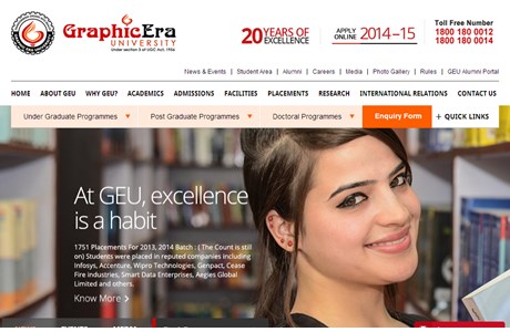 Graphic Era University Website