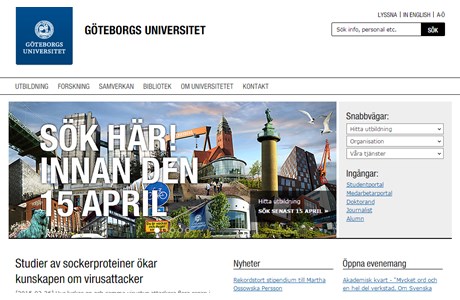 The University of Gothenburg Website