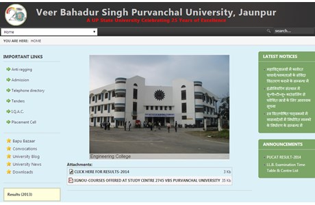 Veer Bahadur Singh Purvanchal University Website