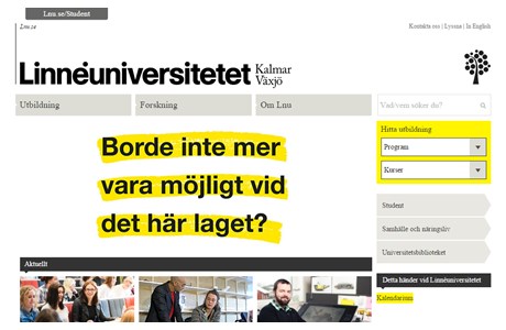 Växjö University Website