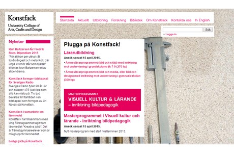 Konstfack, University College of Arts, Crafts and Design Website