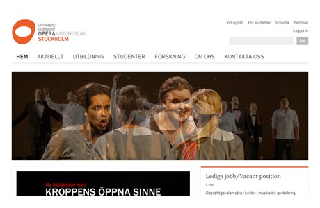 The University College of Opera, Stockholm Website