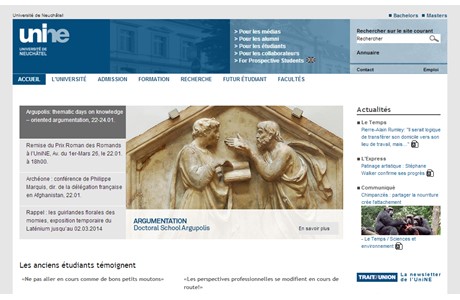 University of Neuchâtel Website