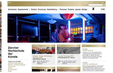 Zurich University of the Arts Website