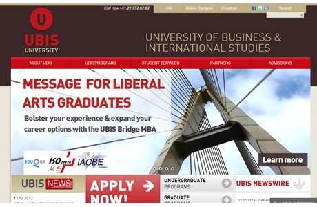 University of Business and International Studies Website
