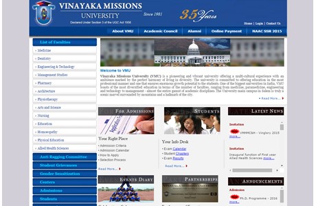 Vinayaka Missions University Website