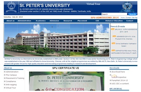 St. Peter's University Website
