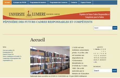 Light University of Bujumbura Website