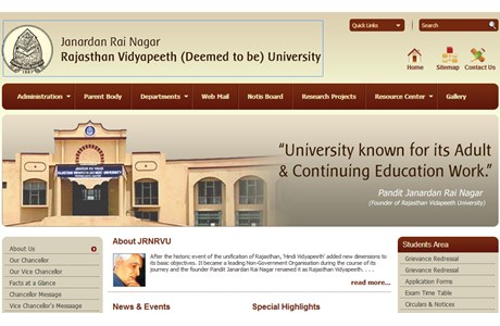 Janardan Rai Nagar Rajasthan Vidyapeeth University Website