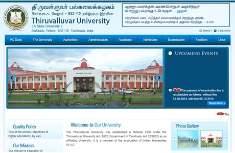 Thiruvalluvar University Website